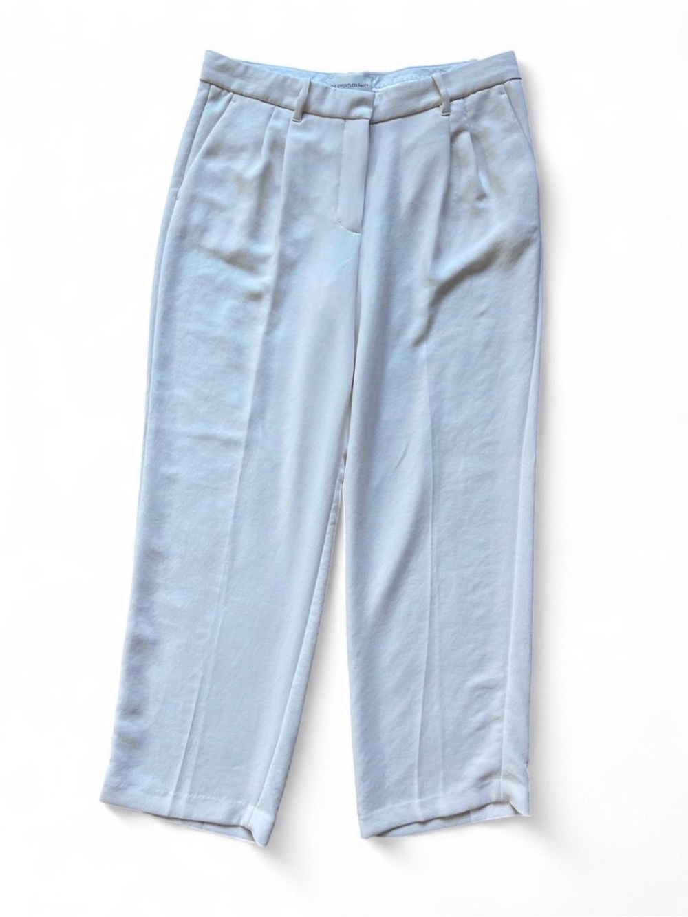 Aritzia Wilfred The Effortless Pant White Crepette Wide Leg Trouser Size 14
